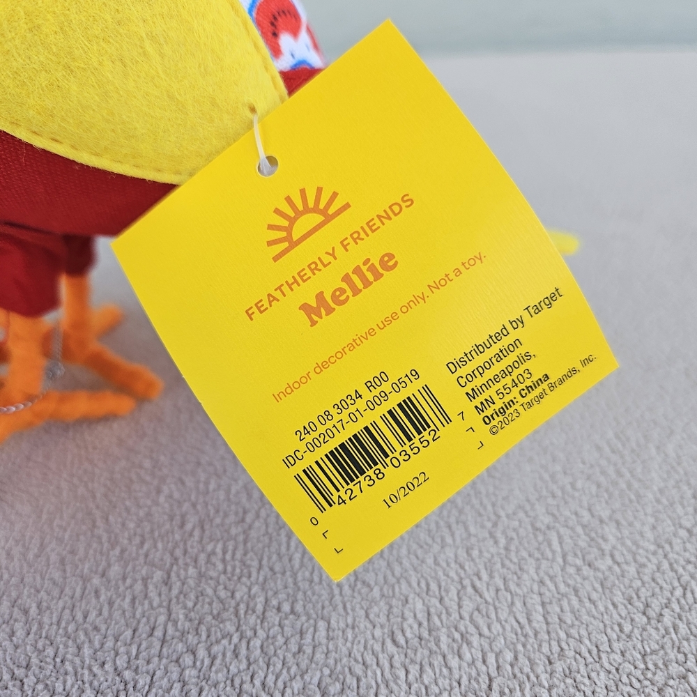 Target Spritz Felt Bird Featherly Friends Summer 2023 Mellie Patriotic Melon - Picture 7 of 8